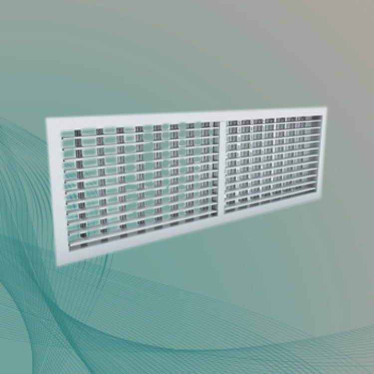 white painted steel grille for wall mounting with individually adjustable horizontal and vertical blades